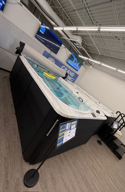 Swim spa on display at our Fort Worth, TX showroom